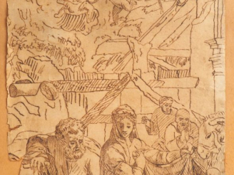 Vente aux enchères Ecole française ou italienne XVIIème. "La sainte famille". Dessins. Di