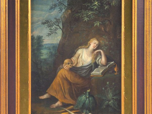 Ecole flamande XVIIème. "Marie-madeleine". Huile sur panneau. Dim. 39.