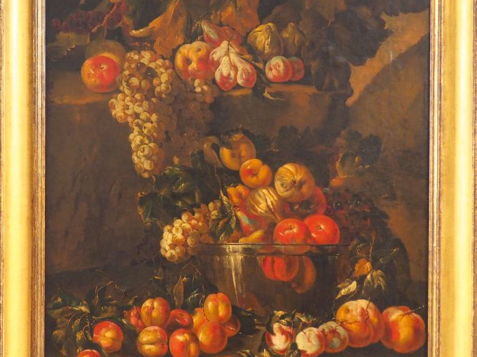 Ecole espagnole fin XVIIIème - début XIXème. "Nature morte aux fruits"