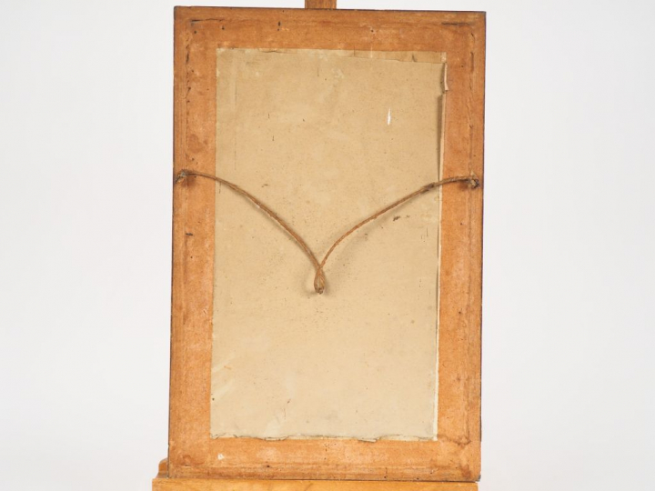 Ecole française Xxème. "Garçon portant des fleurs". Dessin rehaussé mo