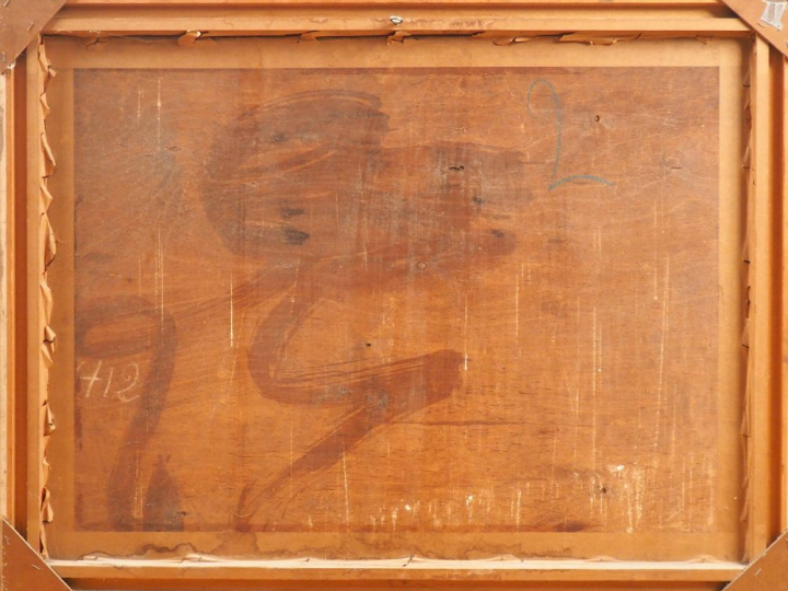 Paul VAN BREMPT. "Chaumière en Hollande". Huile sur panneau, signée et