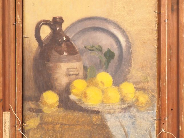 René JANSSENS. "Maison de village". Huile sur carton, signée en bas à 