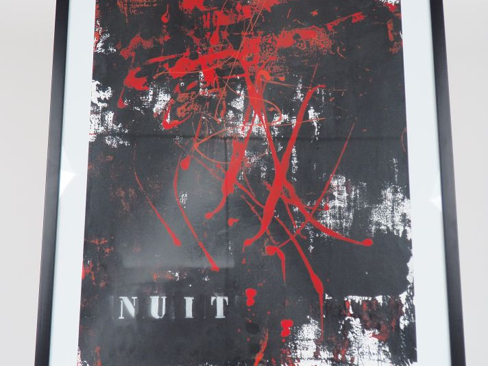 G. KARCHNER. "Nuit". Technique mixte sur papier, signée en bas à droit