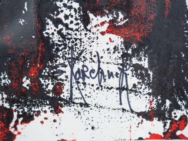 G. KARCHNER. "Nuit". Technique mixte sur papier, signée en bas à droit