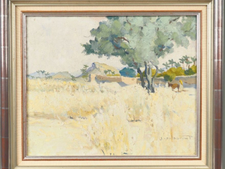 Vente aux enchères Jean Emile LAURENT. "Paysage orientaliste".  Huile sur toile, signée e
