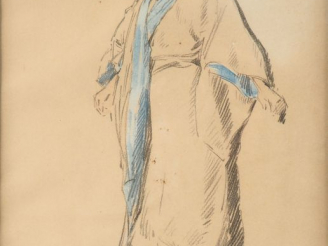 Vente aux enchères Raymond RENEFER. "Jeune femme en Kimono". Dessin aquarellé signé en ba