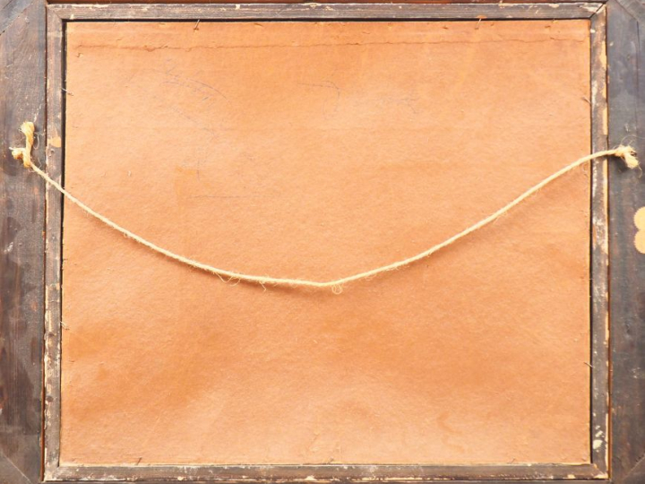 Giuseppe SACHERI. "Cote rocheuse". Huile sur carton signée en bas à dr
