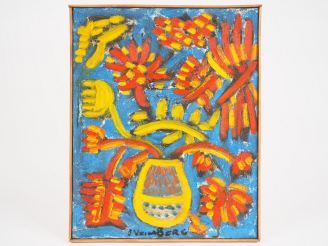 Vente aux enchères Joannès VEIMBERG. "Nature morte au bouquet". Huile sur toile signée en