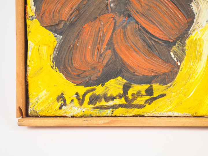 Joannès VEIMBERG. "Bouquet de fleurs".  Huile sur toile, signée en bas