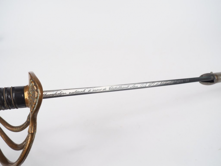 Sabre d'officier d'artillerie modèle 1822/99 fabriqué en 1908 à Châtel