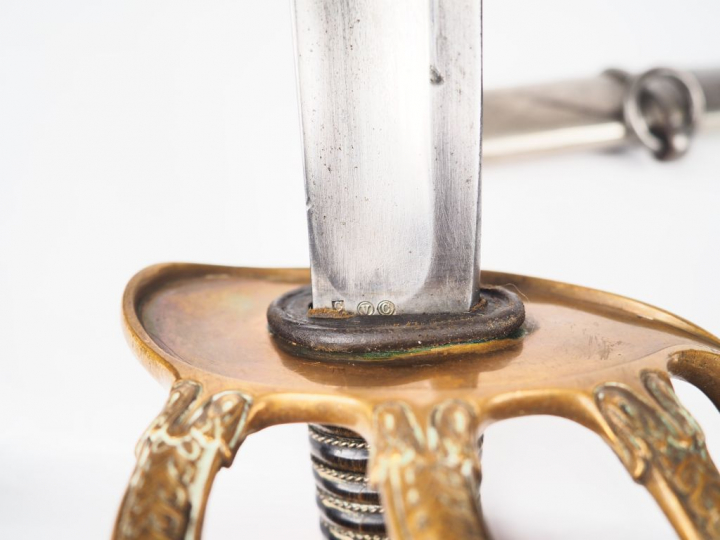 Sabre d'officier d'artillerie modèle 1822/99 fabriqué en 1908 à Châtel