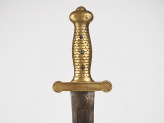 Vente aux enchères Glaive modèle 1816 sans fourreau, belle signature en cursive au ricass
