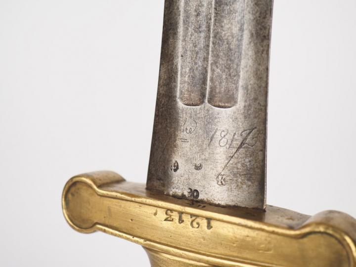 Glaive modèle 1816 sans fourreau, belle signature en cursive au ricass