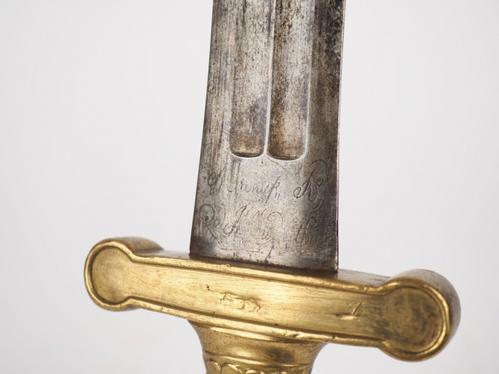 Glaive modèle 1816 sans fourreau, belle signature en cursive au ricass