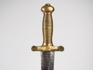 Vente aux enchères Glaive 1831 sans fourreau, lame vierge de marquages, monture en bronze