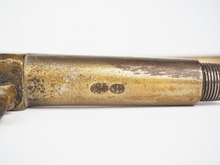 Grand pistolet de braconnier à percussion et à coffre, détente repliab