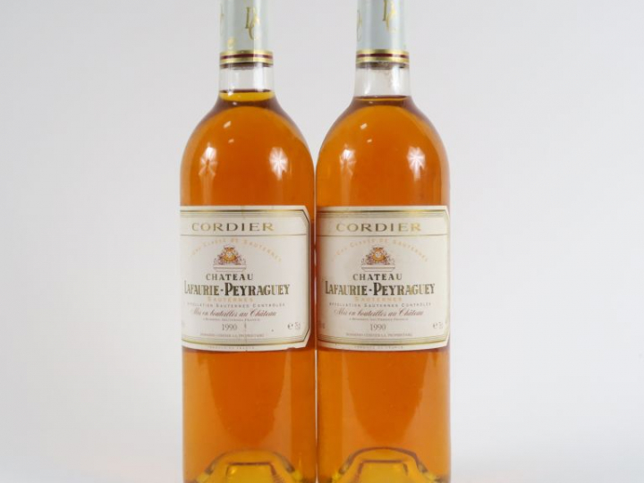 2 BOUTEILLES CHÂTEAU LAFAURIE PEYRAGUEY 1er CC SAUTERNES - 1990 - BG