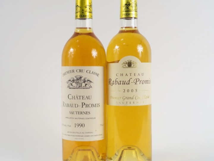2 BOUTEILLES CHÂTEAU RABAUD PROMIS 1er CC SAUTERNES - 1 de 1990/1 de 2