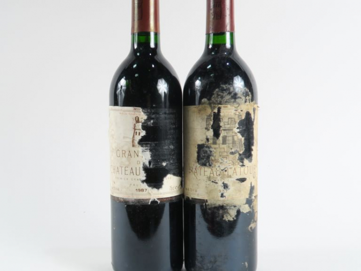 2 BOUTEILLES CHÂTEAU LATOUR 1er GCC PAUILLAC - 1987 - BG++/ETA