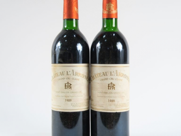2 BOUTEILLES CHÂTEAU L'ARROSÉE GCC ST EMILION - 1989 - 1 BG/1LB/EF