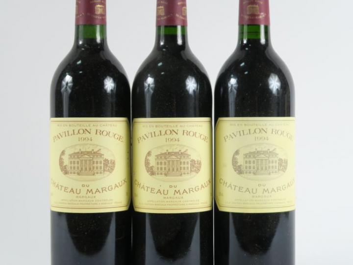 3 BOUTEILLES PAVILLON ROUGE DU CHÂTEAU MARGAUX - 1994