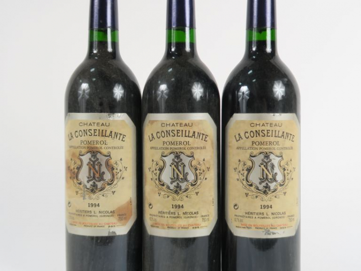 3 BOUTEILLES CHÂTEAU LA CONSEILLANTE POMEROL - 1994 - ELF