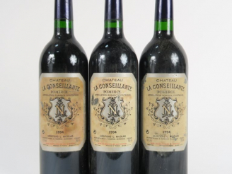 Vente aux enchères 3 BOUTEILLES CHÂTEAU LA CONSEILLANTE POMEROL - 1994 - ELF