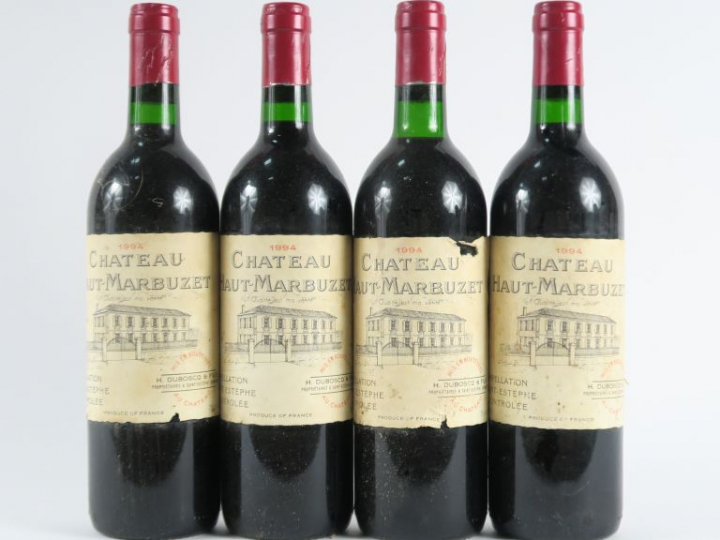 4 BOUTEILLES CHÂTEAU HAUT MARBUZET ST ESTEPHE - 1994 - BG