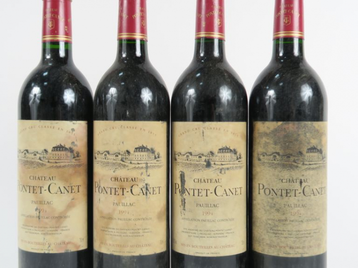 4 BOUTEILLES CHÂTEAU PONTET CANET GCC PAUILLAC - 1994 - 2 EA/ELF