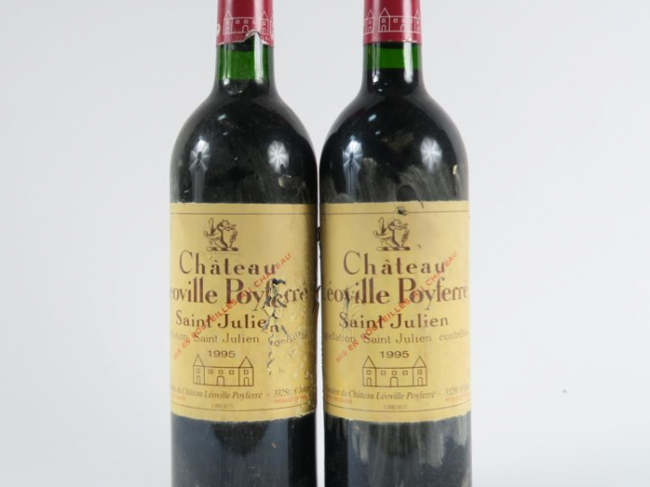 2 BOUTEILLES CHÂTEAU LEOVILLE POYFERRE GCC ST JULIEN - 1995 - BG/ELA