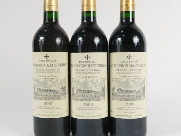3 BOUTEILLES CHÂTEAU LA MISSION HAUT BRION CC GRAVES - 1995