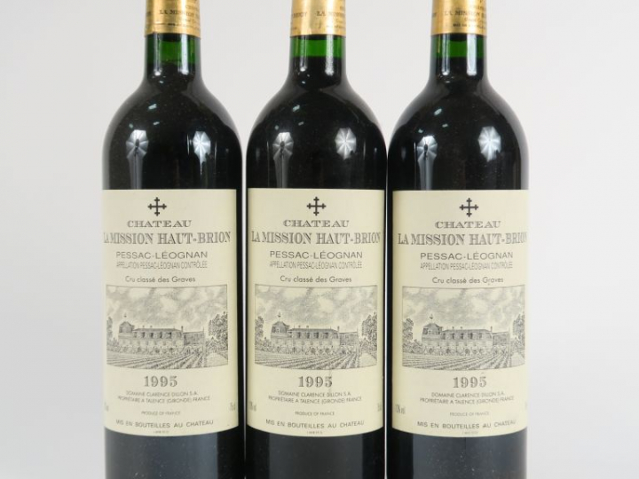 3 BOUTEILLES CHÂTEAU LA MISSION HAUT BRION CC GRAVES - 1995