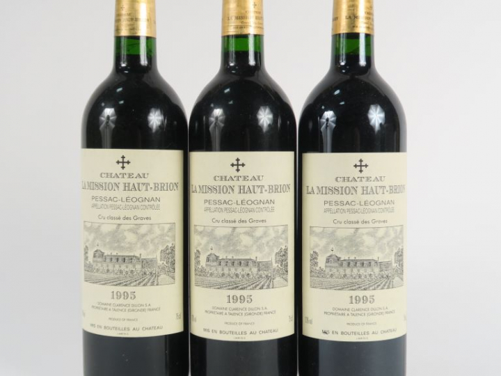 3 BOUTEILLES CHÂTEAU LA MISSION HAUT BRION CC GRAVES - 1995