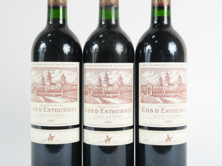 3 BOUTEILLES CHÂTEAU COS D'ESTOURNEL GCC ST ESTEPHE - 1995