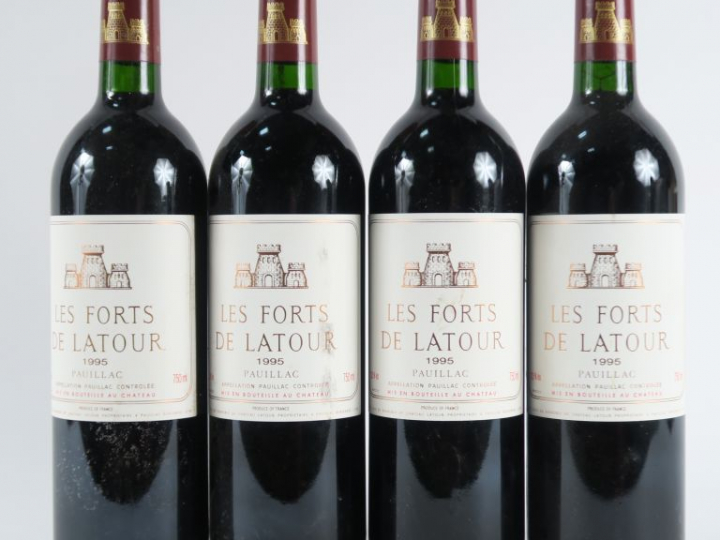 4 BOUTEILLES LES FORTS DE LATOUR GCC PAUILLAC - 1995 - BG