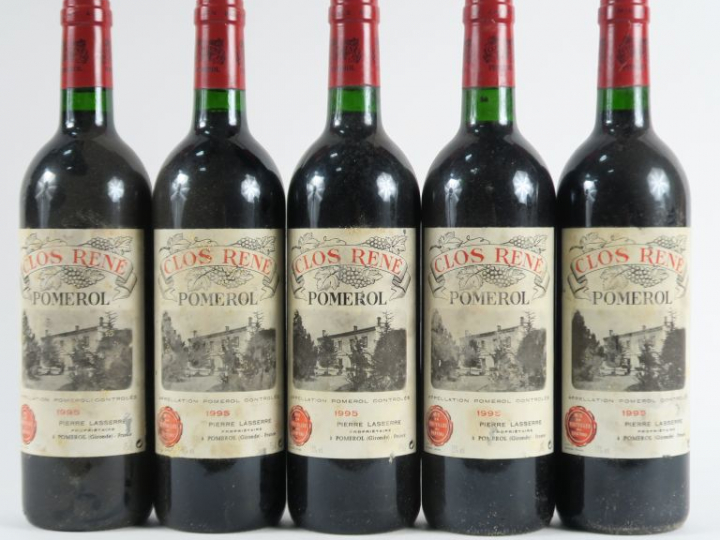 5 BOUTEILLES CLOS RENE POMEROL - 1995 - BG