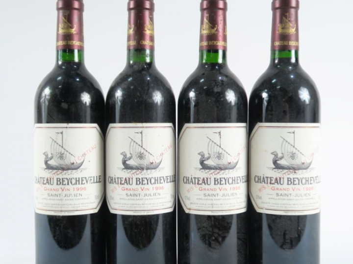 4 BOUTEILLES CHÂTEAU BEYCHEVELLE ST JULIEN - 1996 - BG