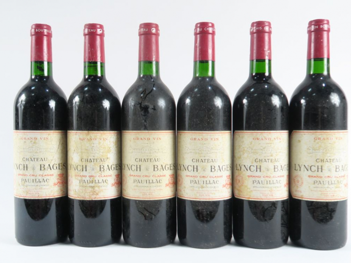 6 BOUTEILLES CHÂTEAU LYNCH BAGES GCC PAUILLAC - 1996 - BG/ELS