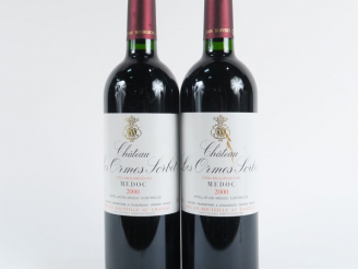 Vente aux enchères 2 BOUTEILLES CHÂTEAU LES ORMES SORBET CB MEDOC - 2000 - BG