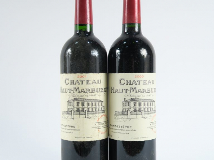 2 BOUTEILLES CHÂTEAU HAUT MARBUZET ST ESTEPHE - 1 de 2000/1 de 2001