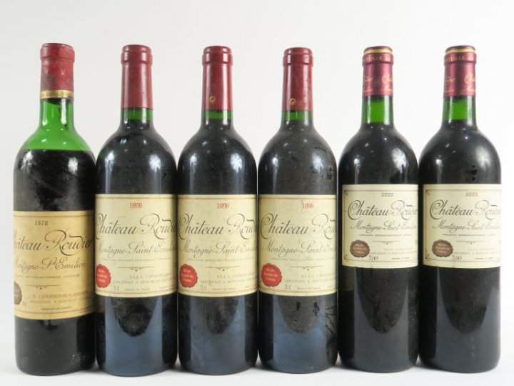 6 BOUTEILLES CHÂTEAU ROUDIER MONTAGNE ST EMILION - (1 de 1970 BEP/3 de