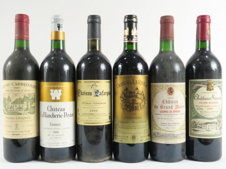 6 BOUTEILLES : 1 CHÂTEAU SIAURAC LALANDE DE POMEROL 2000 - 1 CHÂTEAU D