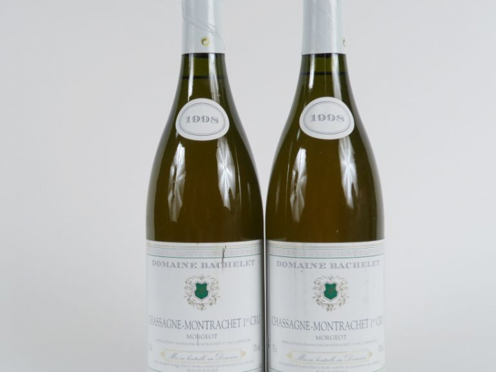 2 BOUTEILLES CHASSAGNE MONTRACHET 1er CRU 'MORGEOT' DOMAINE BACHELET -