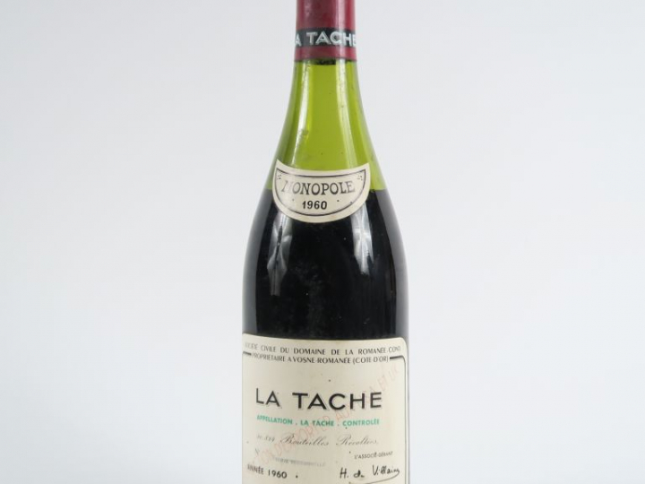 1 BOUTEILLE LA TÂCHE DOMAINE DE LA ROMANÉE CONTI - 1960 - 6,8 CM-CAPS 