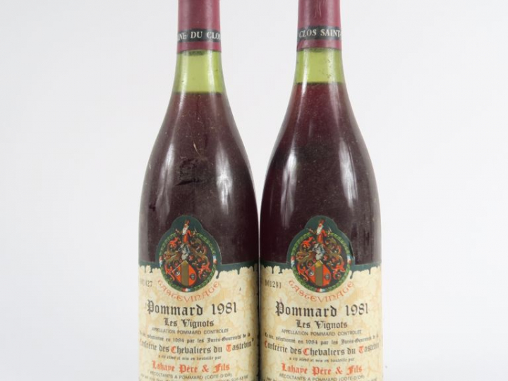 2 BOUTEILLES POMMARD 'LES VIGNOTS' LAHAYE PÈRE   FILS - 1981