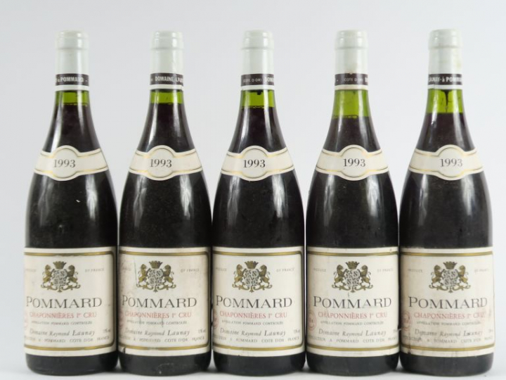 5 BOUTEILLES POMMARD 1er CRU 'CHAPONNIERES' RAYMOND LAUNAY - 1993