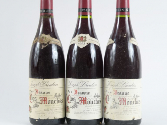 Vente aux enchères 3 BOUTEILLES BEAUNE 'CLOS DES MOUCHES' JOSEPH DROUHIN - 1995 - 2 PRÉSU