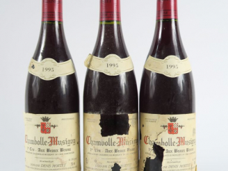 Vente aux enchères 3 BOUTEILLES CHAMBOLLE MUSIGNY 1er CRU 'AUX BEAUX BRUNS' DENIS MORTET 