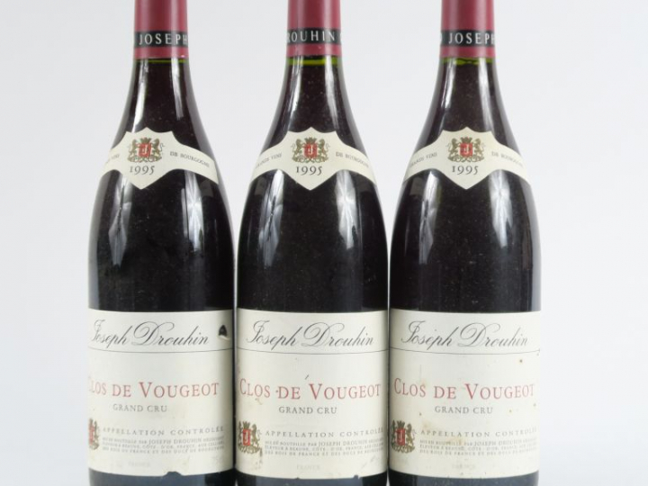 3 BOUTEILLES CHAMBERTIN CLOS DE VOUGEOT GC JOSPEH DROUHIN - 1995