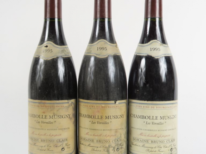 3 BOUTEILLES CHAMBOLLE MUSIGNY 'LES VEROILLES' BRUNO CLAIR - 1995 - ET